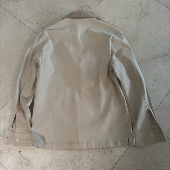 Zara Beige Utility Jacket with Dark Brown Contrast Collar - Picture 9 of 10